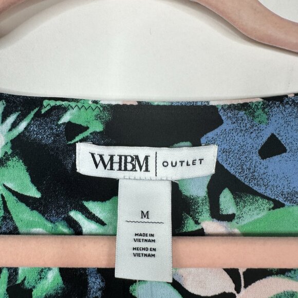 NWT White House Black Market Cap Sleeve Scoop Neck Top Floral Medium - Picture 4 of 10